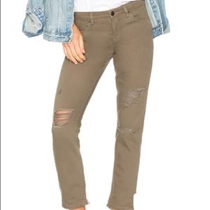 BLANKNYC Distressed Boyfriend Dark Olive Jeans